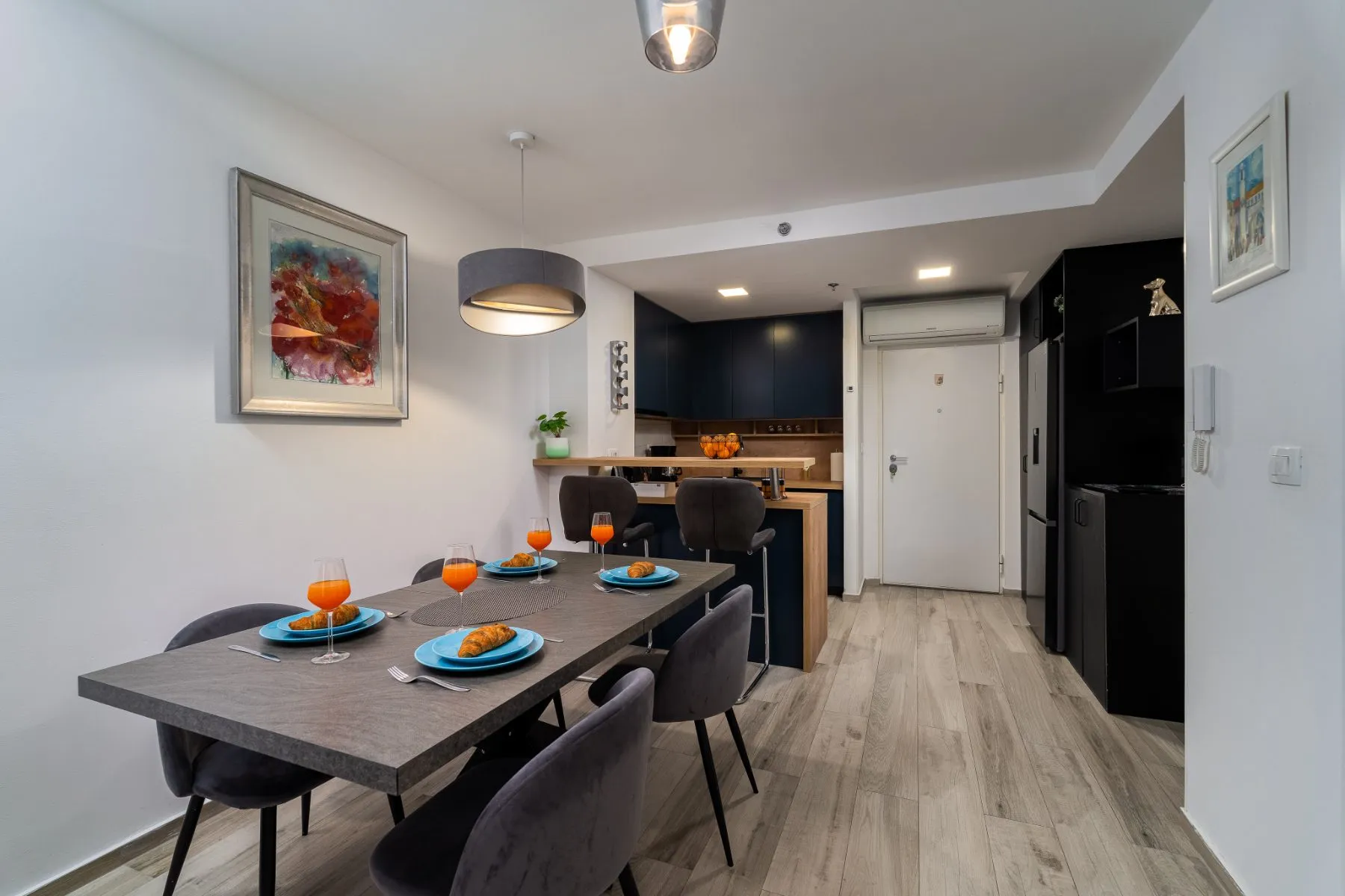 Dining area and kitchen